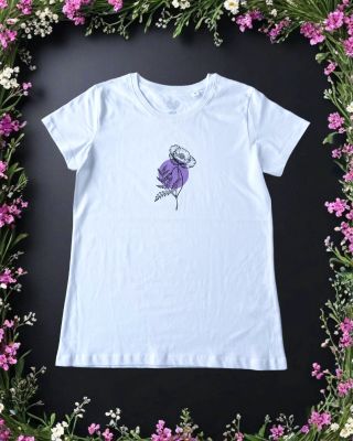 💜 MAKOVÝ PUNTÍK vel. M Organická bavlna a originální, ruční kombinovaný potisk je samozřejmostí 😌 každému tričku věnuji...